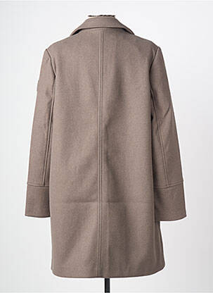 Manteau long coupe droite sans capuche gris CECIL femme