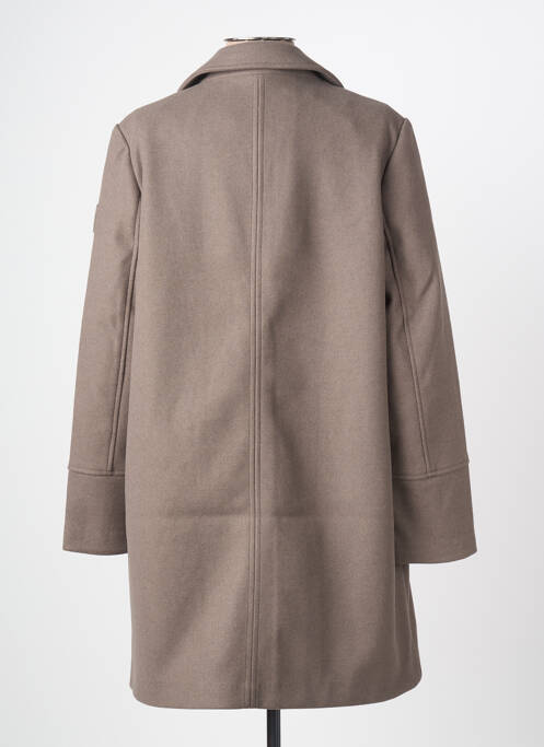 Manteau long coupe droite sans capuche gris CECIL femme