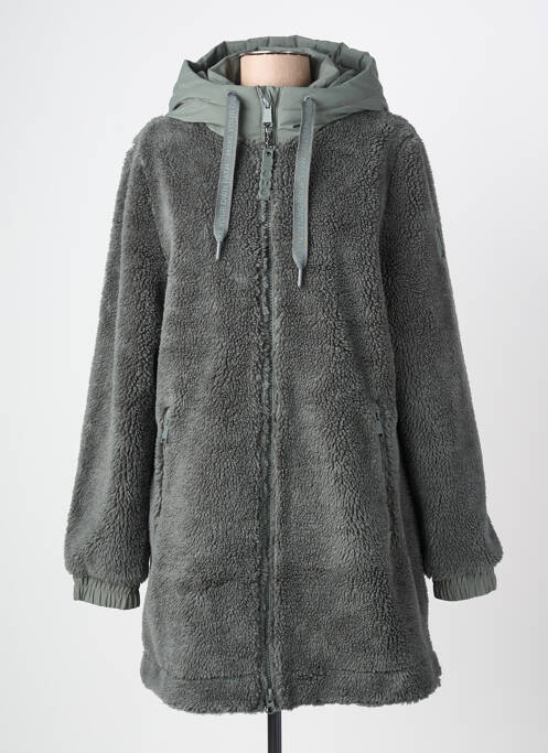 Manteau long a capuche a capuche vert CECIL femme