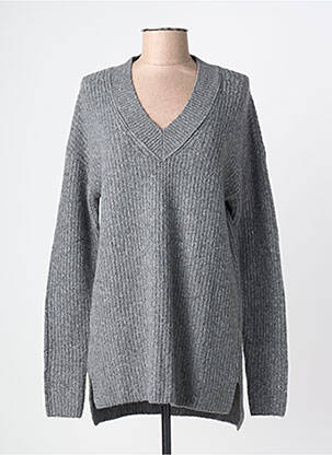 Pull tissage chiné manches longues gris CECIL femme