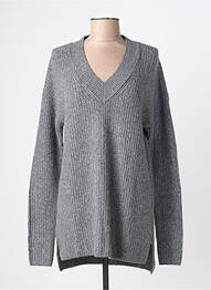 Pull tissage chiné manches longues gris CECIL femme