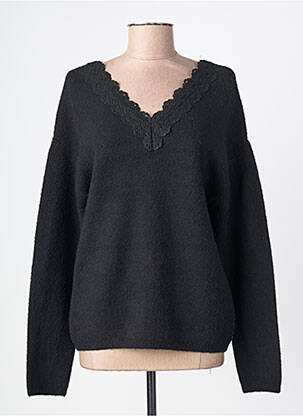 Pull col v manches longues noir ESPRIT DE LA MER femme