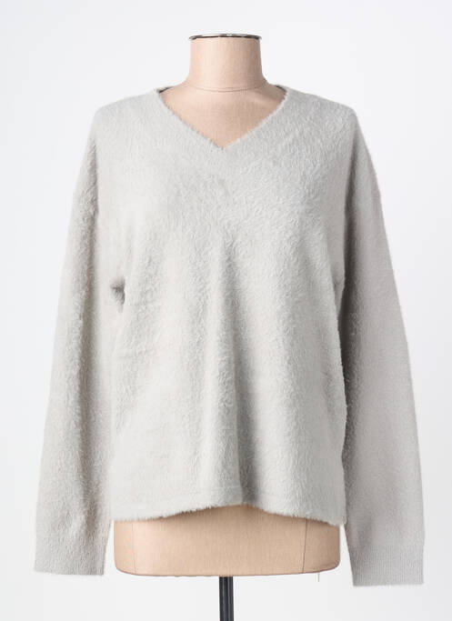 Pull col v manches longues gris BETTY BARCLAY femme