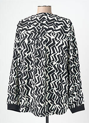 Blouse tissage popeline manches longues noir CECIL femme