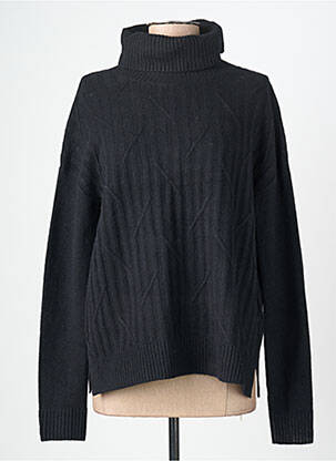 Pull col roulé stretch manches longues noir CECIL femme