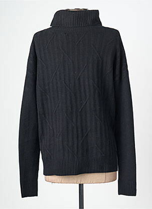 Pull col roulé stretch manches longues noir CECIL femme