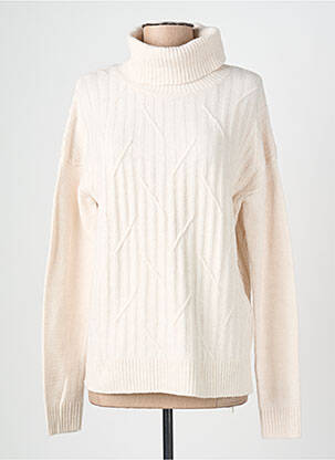 Pull col roulé stretch manches longues beige CECIL femme