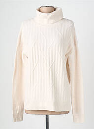 Pull col roulé coupe droite manches longues beige CECIL femme