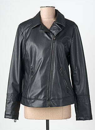 Veste simili cuir coupe cintrée noir CECIL femme
