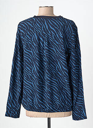 Blouse tissage popeline manches longues bleu CECIL femme