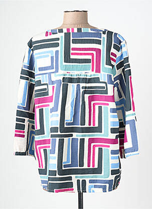Blouse tissage popeline manches 3/4 bleu CECIL femme