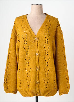 Gilet manches longues fermeture boutonnée sur le devant jaune ESPRIT DE LA MER femme