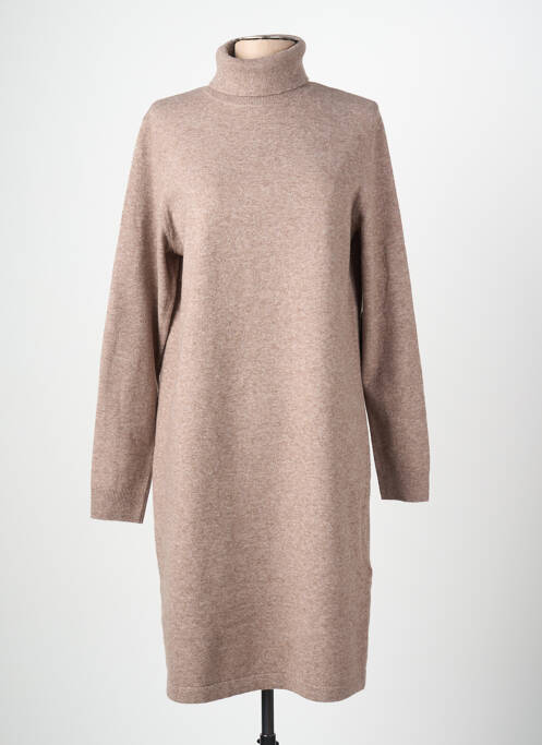 Robe pull coupe droite manches longues marron CECIL femme