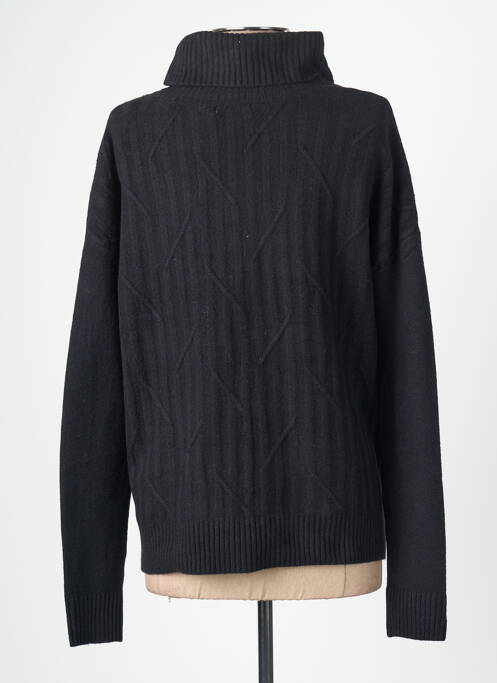 Pull col roulé stretch manches longues noir CECIL femme
