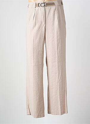 Pantalon droit tissage popeline taille haute beige BETTY BARCLAY femme