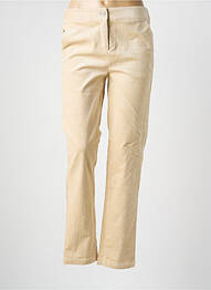 Pantalon chino fermeture zippée sous rabat boutonné taille haute beige ESPRIT DE LA MER femme