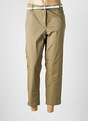 Pantalon 7/8 tissage popeline taille normale vert BETTY BARCLAY femme