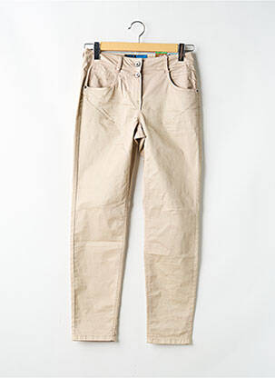 Pantalon slim tissage popeline taille normale beige CECIL femme
