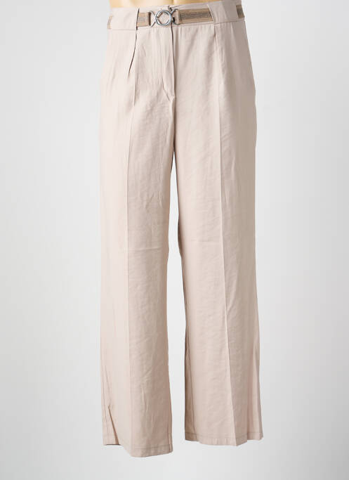 Pantalon droit tissage popeline taille haute beige BETTY BARCLAY femme