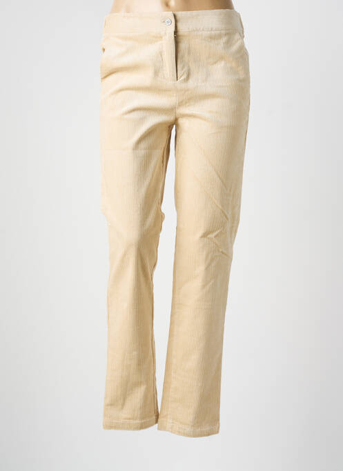 Pantalon chino fermeture zippée sous rabat boutonné taille haute beige ESPRIT DE LA MER femme