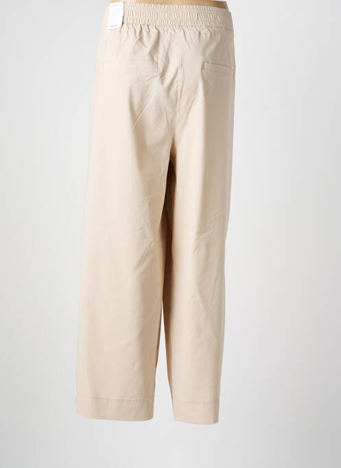 Pantalon large tissage popeline taille normale beige 99.90 femme