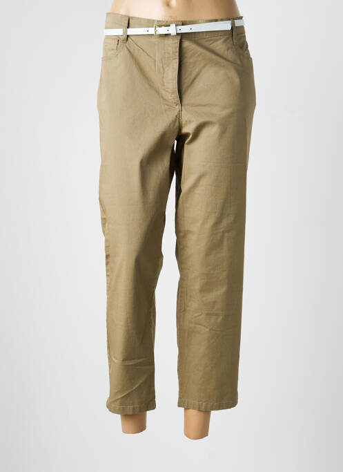 Pantalon 7/8 tissage popeline taille normale vert BETTY BARCLAY femme