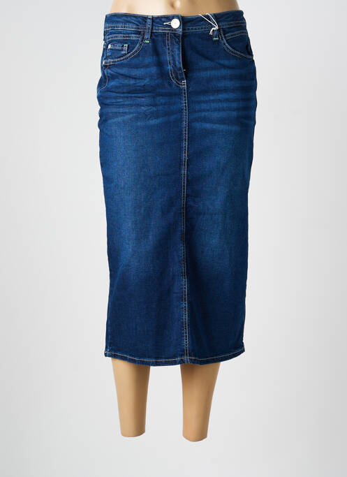 Jupe longue coupe droite bleu CECIL femme