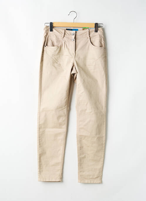 Pantalon slim tissage popeline taille normale beige CECIL femme
