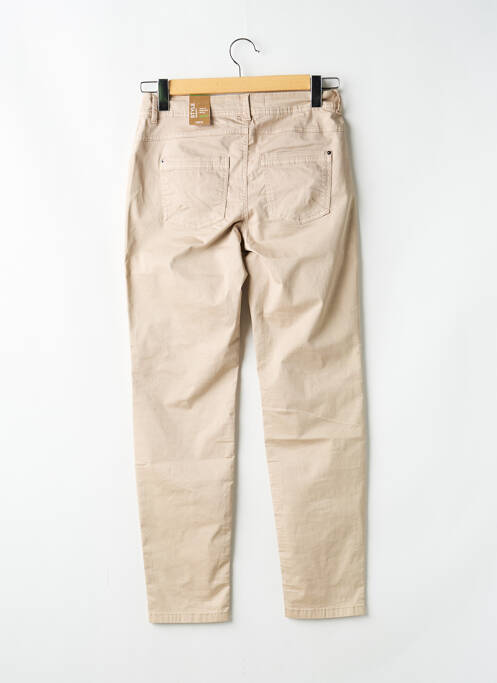 Pantalon slim tissage popeline taille normale beige CECIL femme