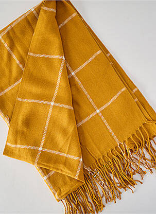Echarpe imprimé carreaux jaune ESPRIT DE LA MER femme