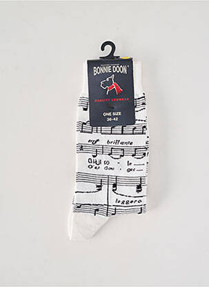 Chaussettes imprimé fantaisie blanc BONNIE DOON homme