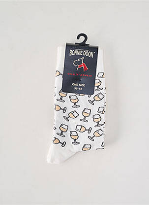 Chaussettes imprimé fantaisie blanc BONNIE DOON homme