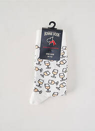 Chaussettes imprimé fantaisie blanc BONNIE DOON homme