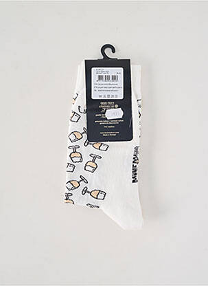 Chaussettes imprimé fantaisie blanc BONNIE DOON homme