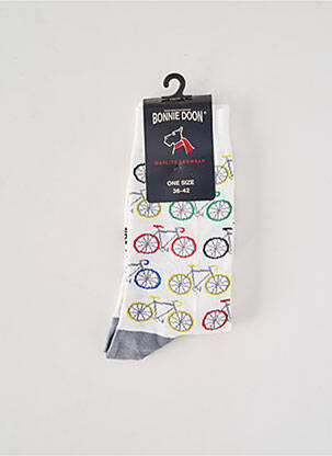 Chaussettes imprimé fantaisie blanc BONNIE DOON homme