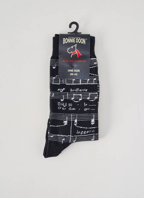 Chaussettes stretch noir BONNIE DOON unisexe