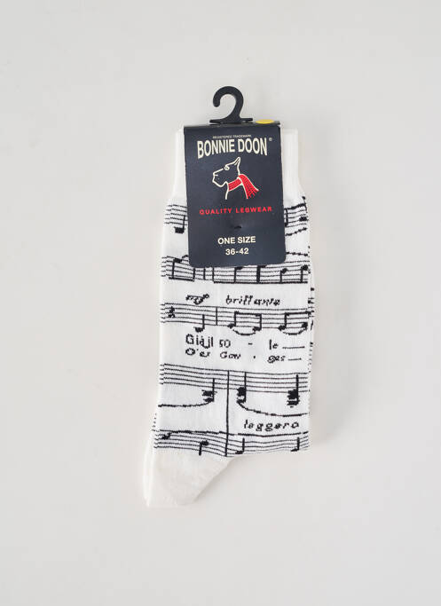 Chaussettes imprimé fantaisie blanc BONNIE DOON homme