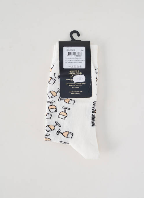Chaussettes imprimé fantaisie blanc BONNIE DOON homme