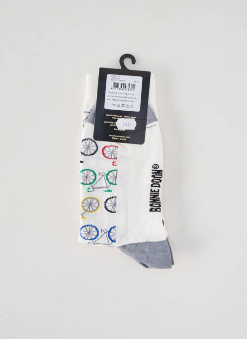 Chaussettes imprimé fantaisie blanc BONNIE DOON homme