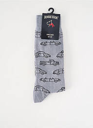 Chaussettes imprimé fantaisie gris BONNIE DOON homme