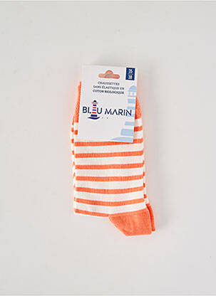 Chaussettes stretch orange BLEU MARIN femme