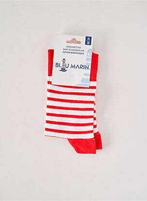 Chaussettes stretch rouge BLEU MARIN femme