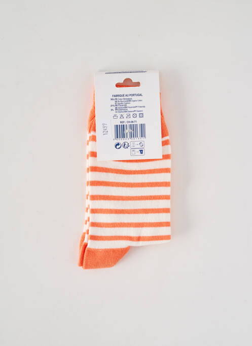 Chaussettes stretch orange BLEU MARIN femme