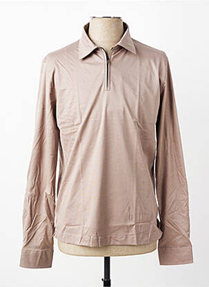 Polo manches longues manches longues marron DESOTO homme