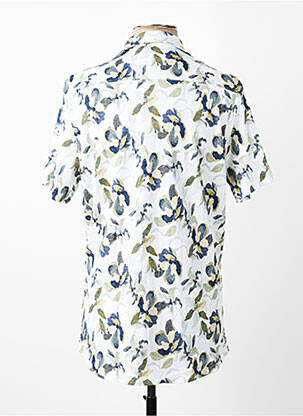 Chemise manches courtes col tailleur bleu DESOTO homme