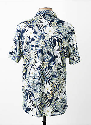 Chemise manches courtes col tailleur bleu DESOTO homme