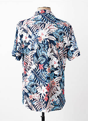 Chemise manches courtes col tailleur bleu DESOTO homme