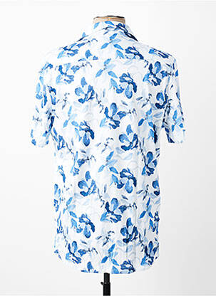 Chemise manches courtes col tailleur bleu DESOTO homme