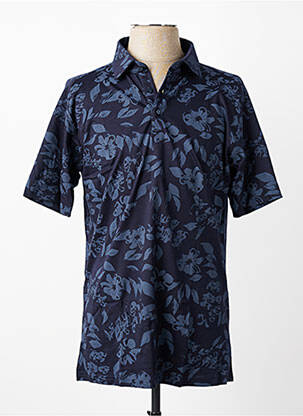 Polo tissage jersey manches courtes bleu DESOTO homme