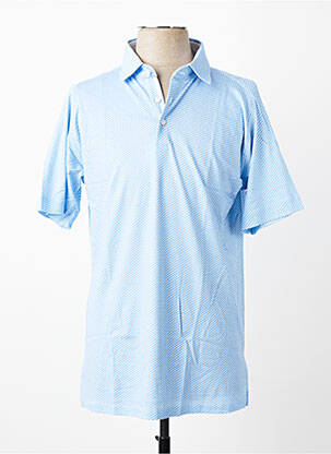 Polo tissage jersey manches courtes bleu DESOTO homme